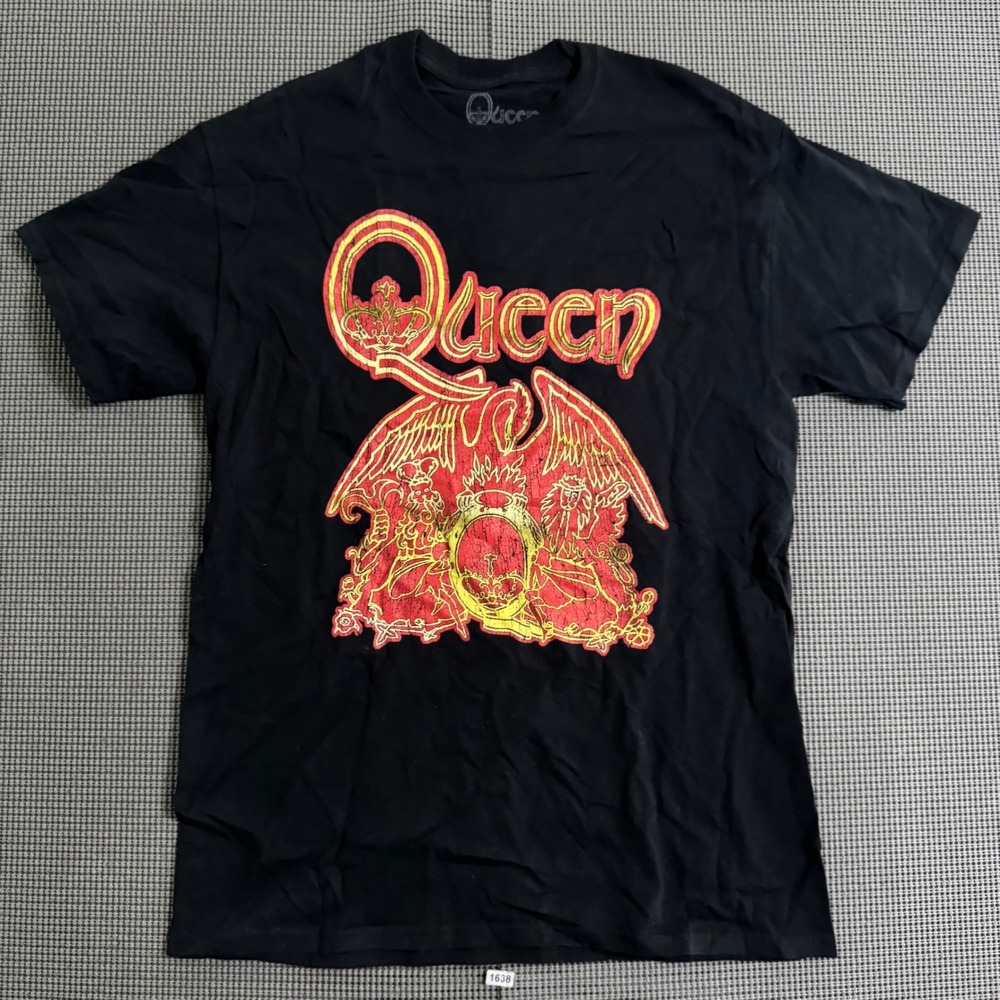 Queen Band Crest Logo Graphic T-Shirt Black Mens Medium 2019 Licensed